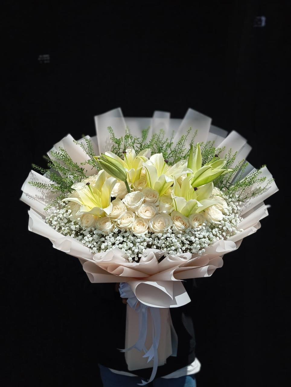 Hand bouquet Hari Guru di Ciputat - buket bunga ucapan terima kasih CASSIOPEIA Florist